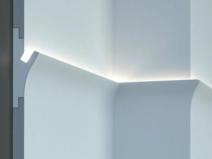 Profil pentru banda LED din polistiren extrudat acoperit cu rasina minerala KD402 - 15x5.5x115 cm